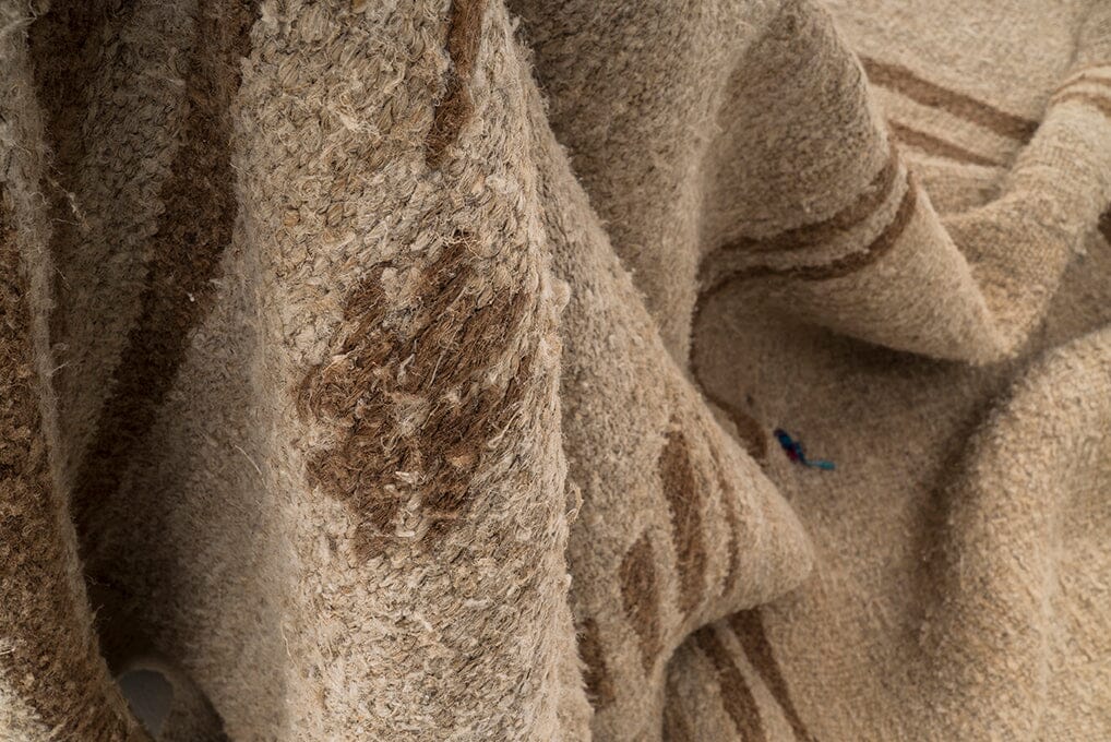 Vintage Rustic Pure Hemp Rug - Inland Aegean Region Vintage Rug Rob's Special Collection