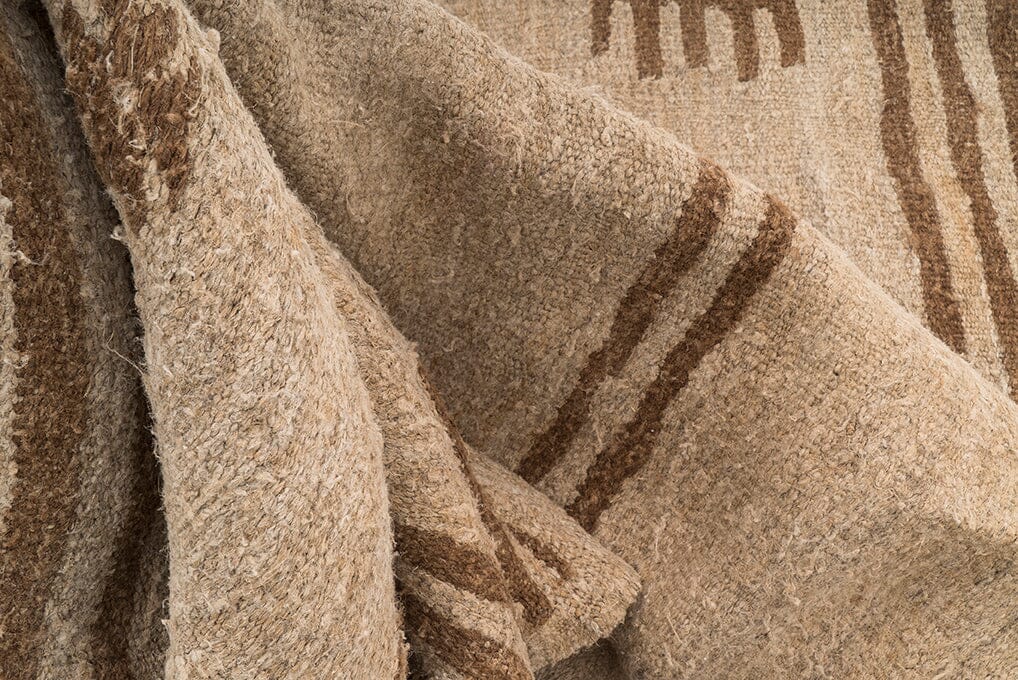 Vintage Rustic Pure Hemp Rug - Inland Aegean Region Vintage Rug Rob's Special Collection