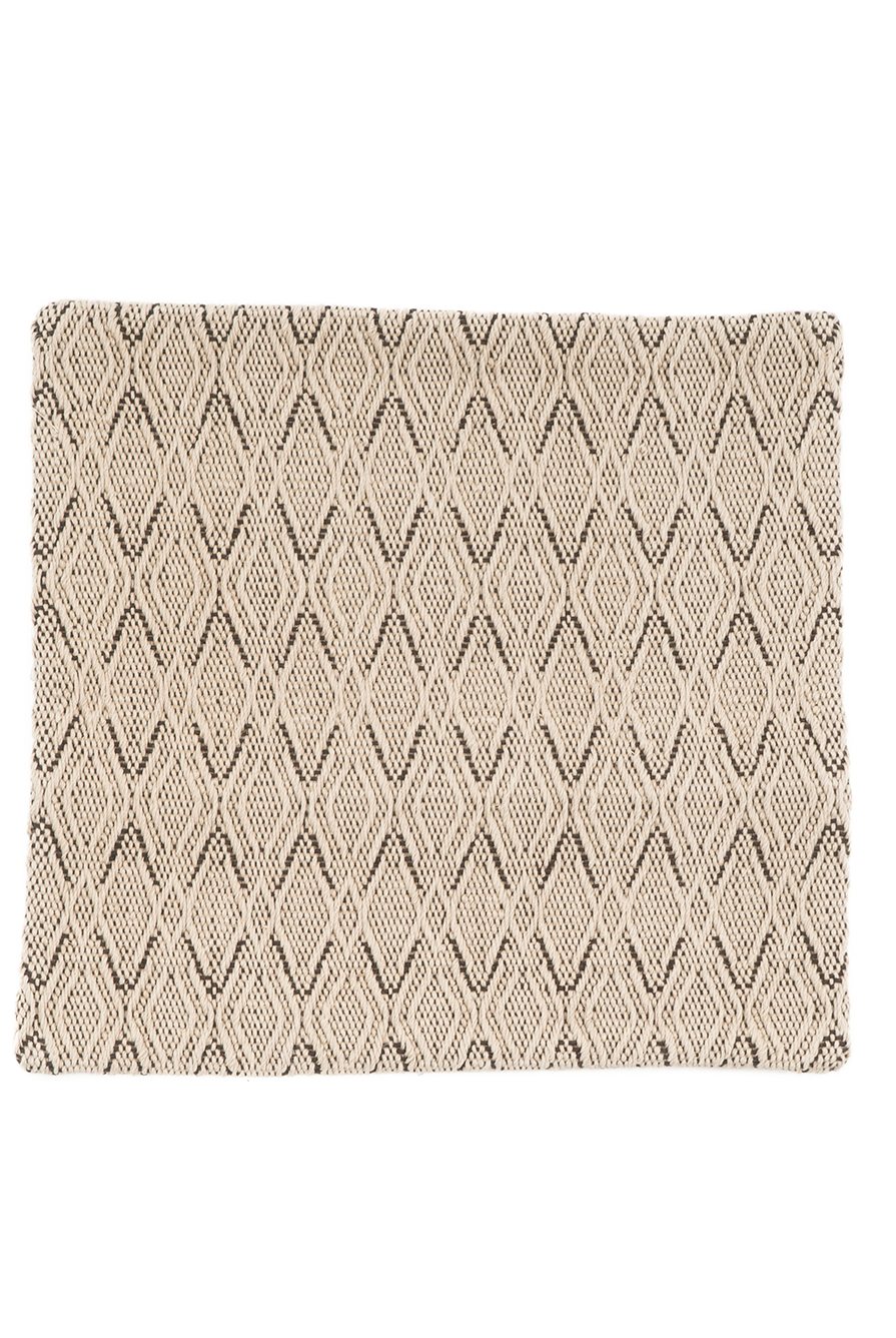 Fog handwoven hemp pillow case with bohemian diamond-weave in beige and brown.
