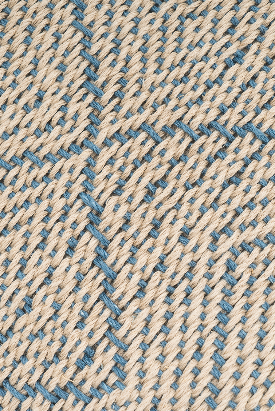 Eco-conscious hemp pillowcase, handcrafted with diamond motifs, beige or blue options.