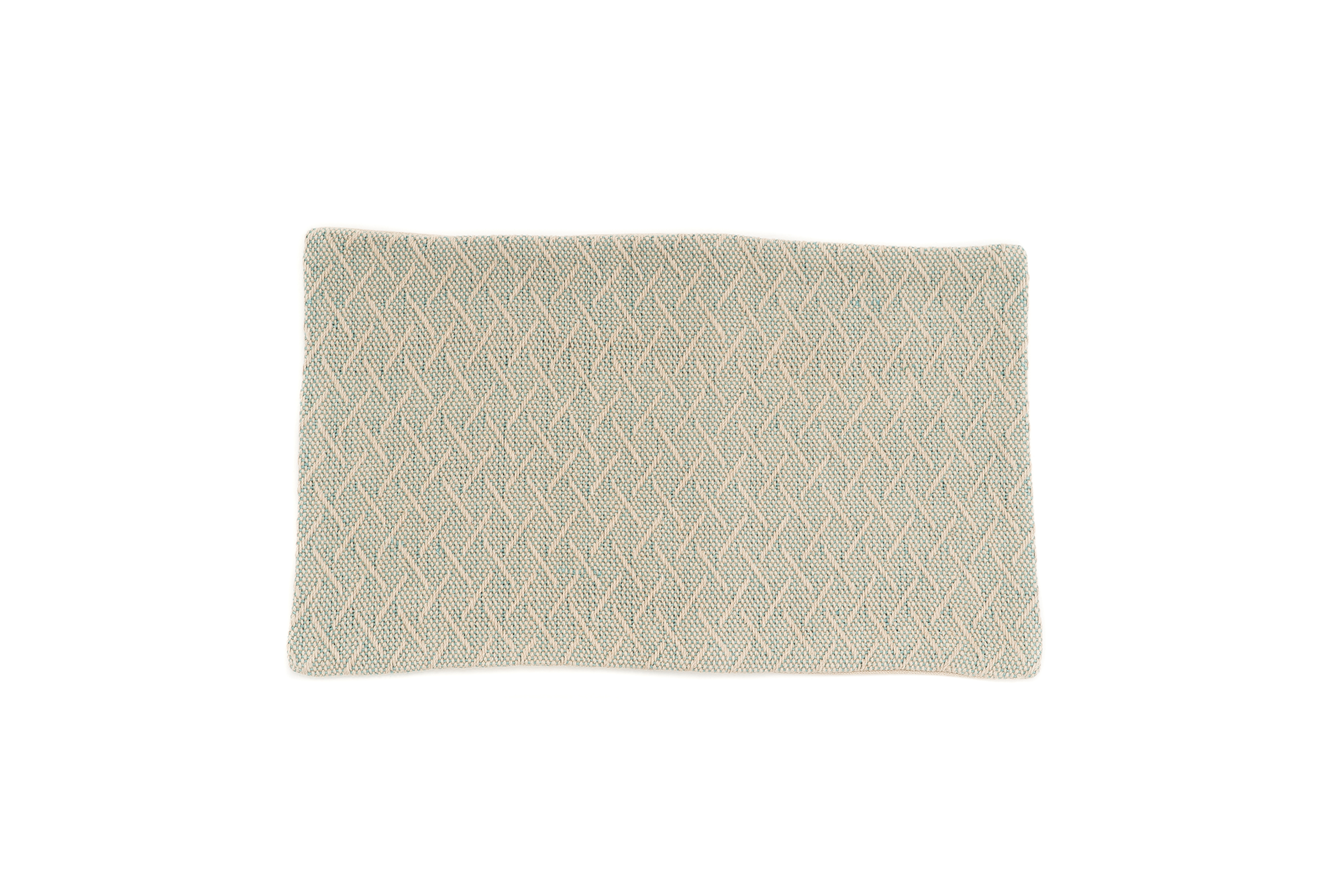 Hades handwoven hemp pillow case, eco-friendly, artisan-crafted, beige or light-blue.