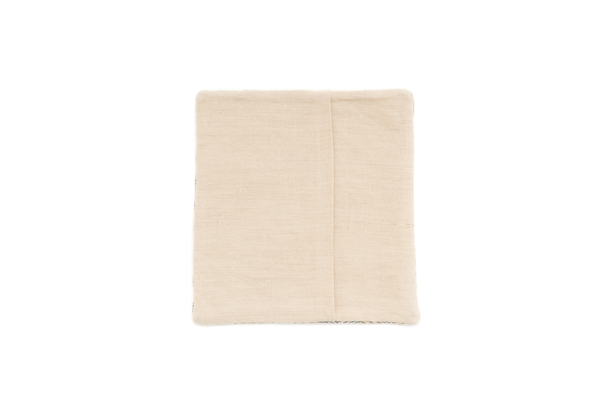 Handcrafted hemp pillow case, natural fiber, rustic diamond pattern, eco-conscious.