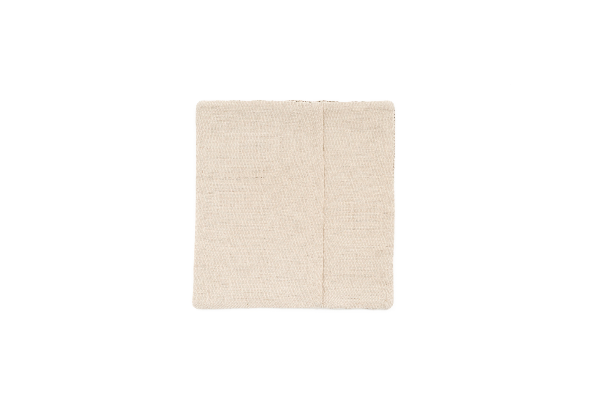 Sustainable Romanian hemp pillow, handwoven with rustic zigzag pattern, beige color.