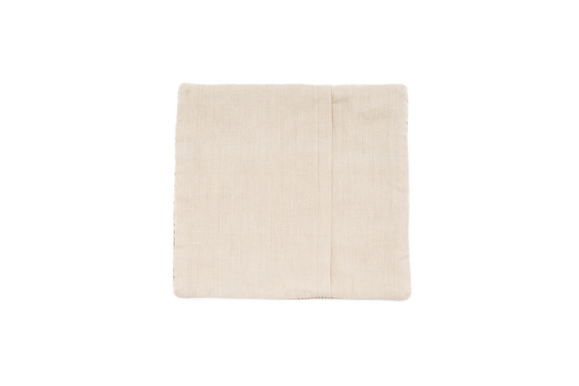 Sustainable beige hemp pillow cover, handcrafted with modern herringbone.