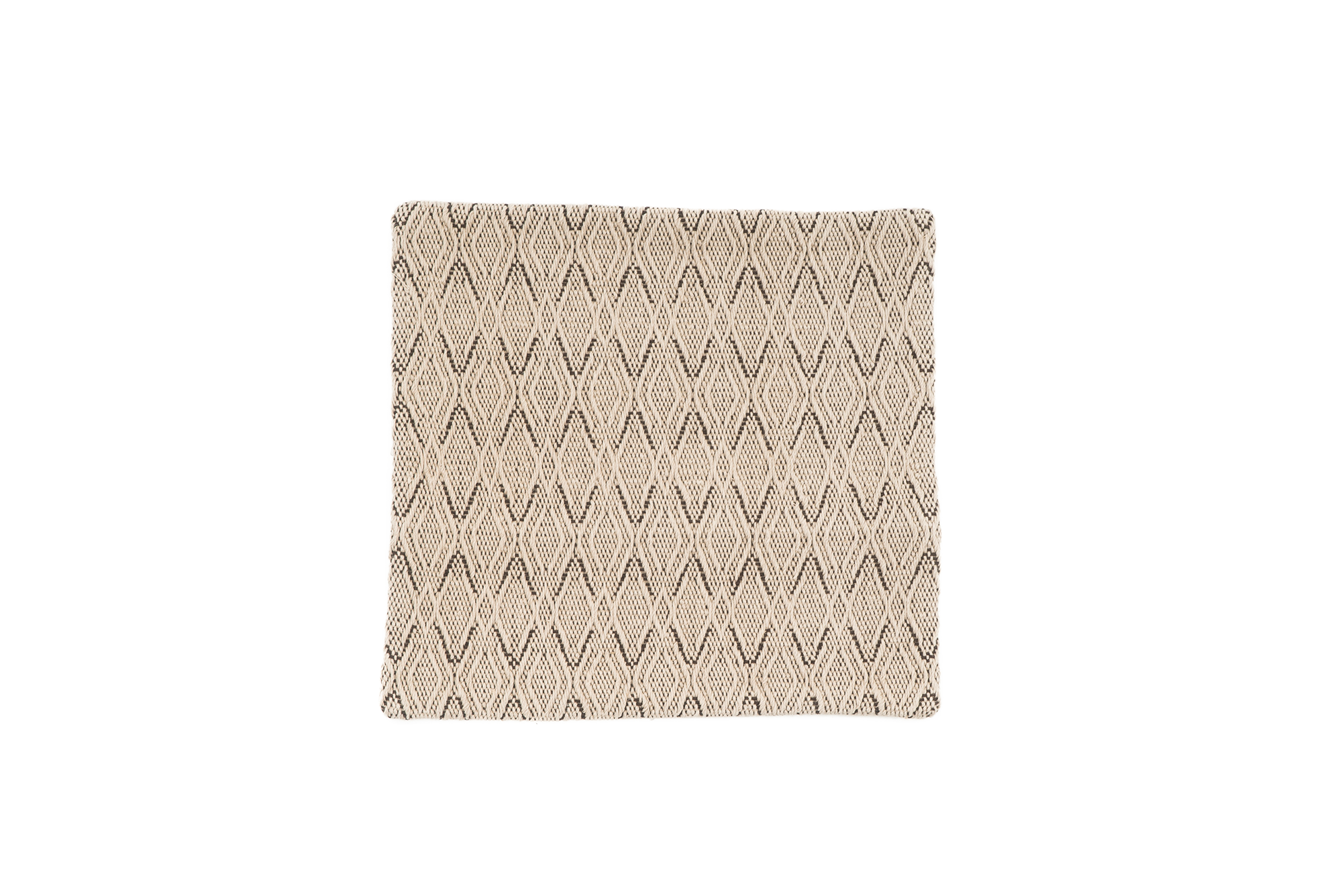 Fog handwoven hemp pillow case with bohemian diamond-weave in beige and brown.