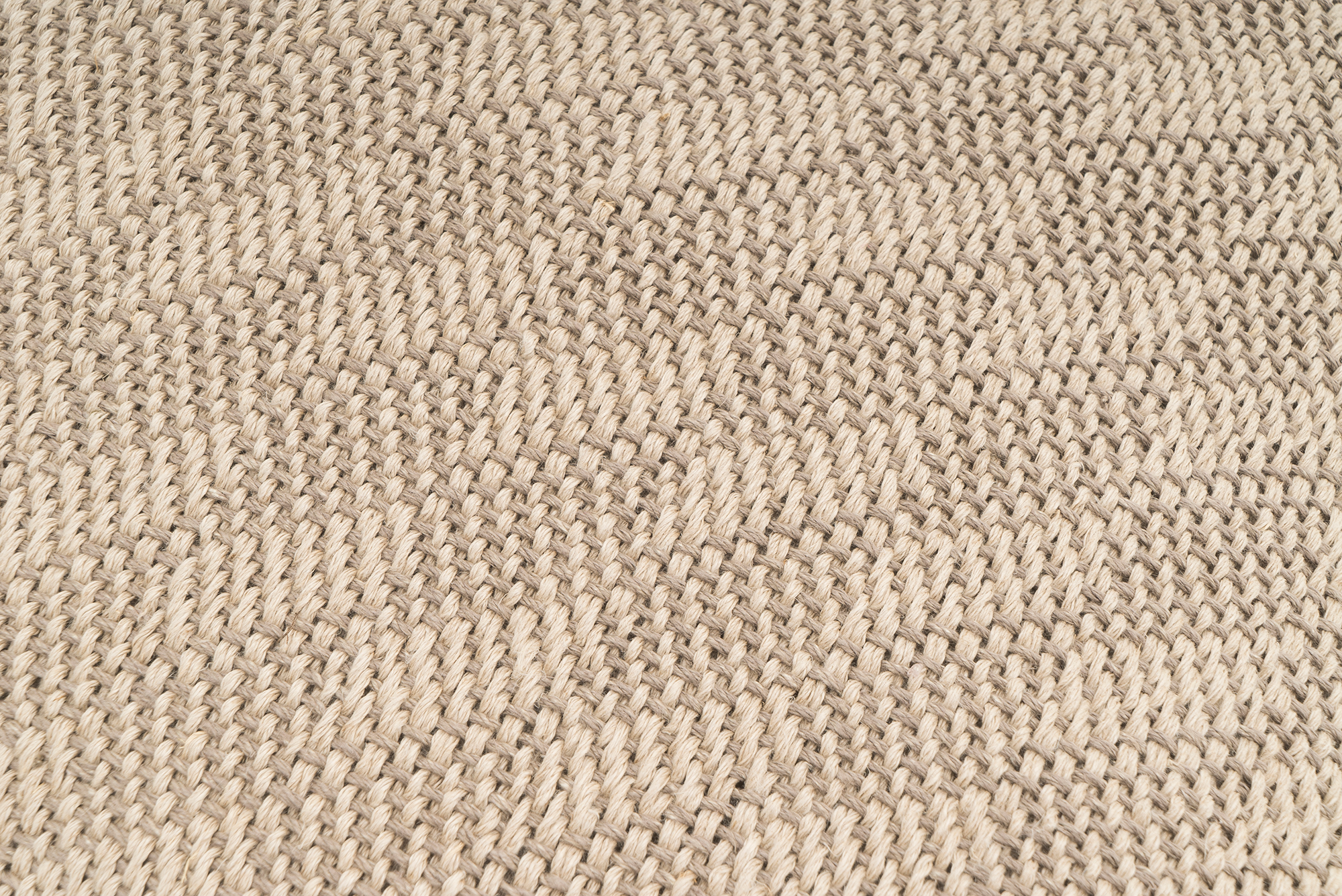 Eco-friendly beige hemp pillowcase, handwoven, textured herringbone pattern, 28x26 inches.