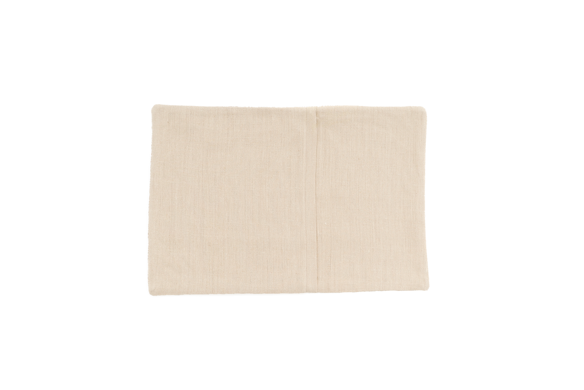 Artisan hemp pillow case, beige and brown, featuring a minimalist geometric design.