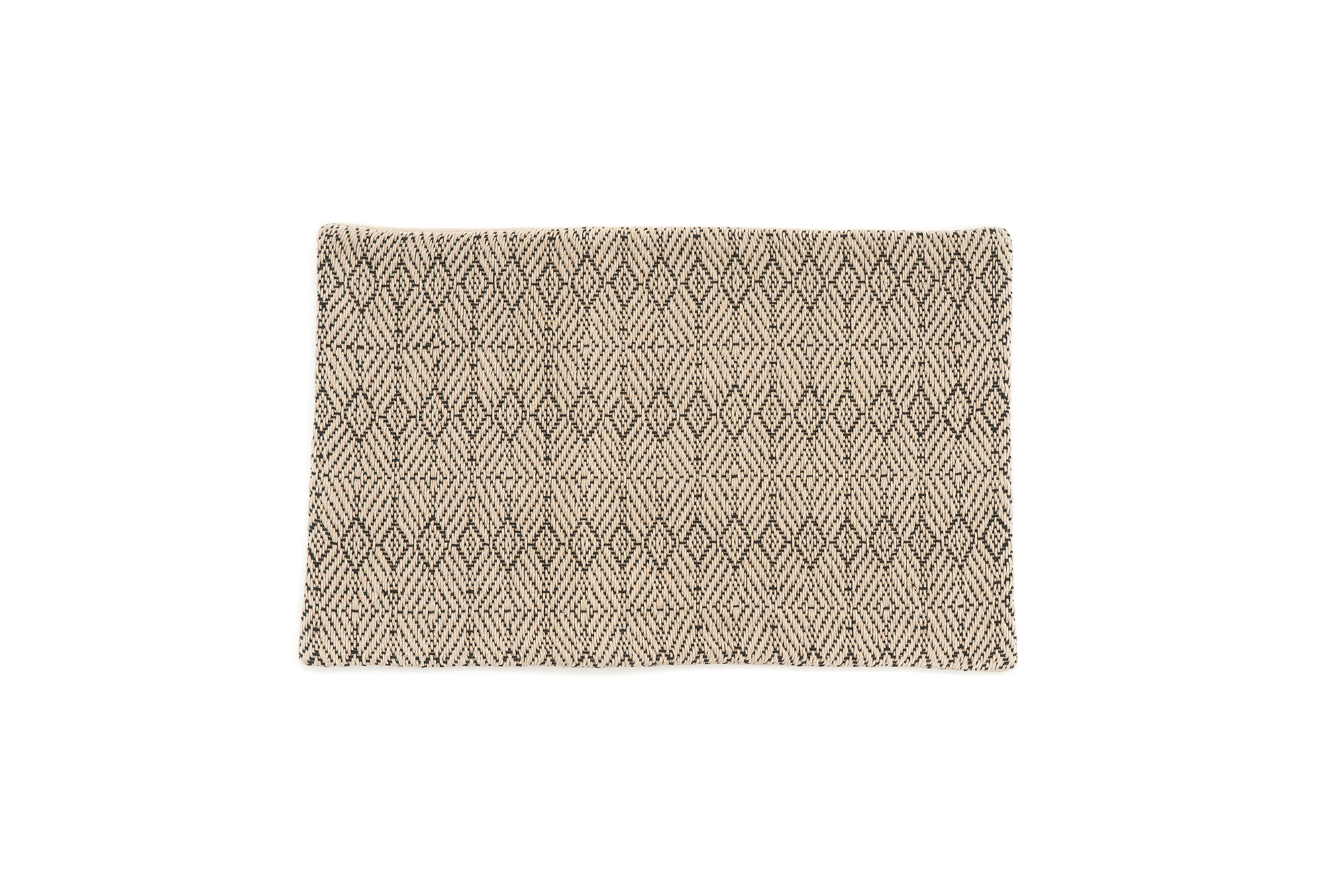 Handwoven hemp pillow case with bohemian diamond pattern, eco-friendly Romanian yarn.
