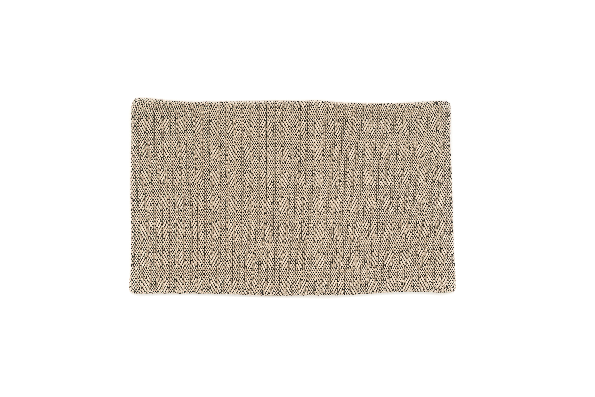 Handwoven hemp pillow case, rustic herringbone design, eco-friendly beige fabric.