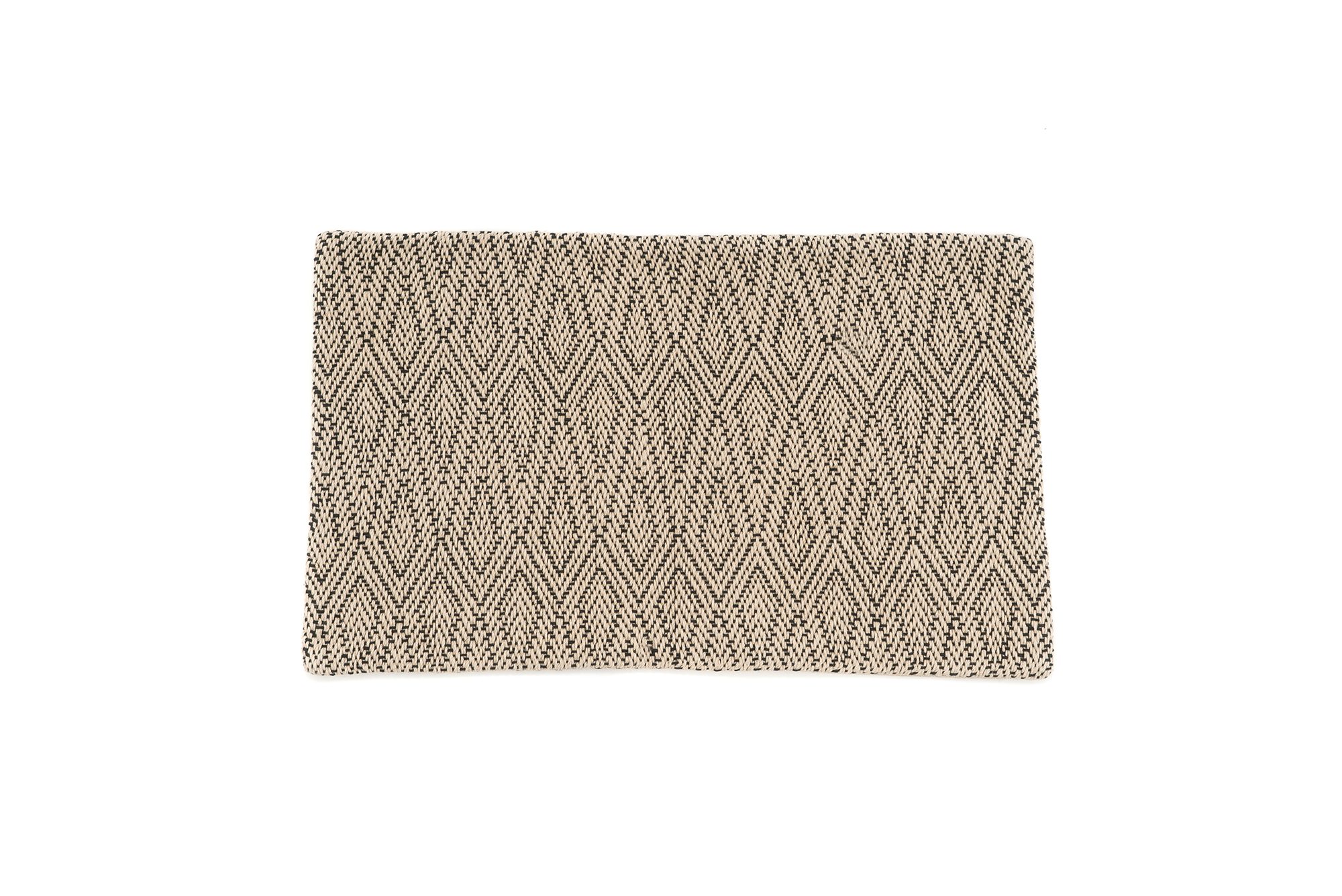 
Handwoven hemp pillow case with beige chevron pattern, eco-friendly Romanian yarn.