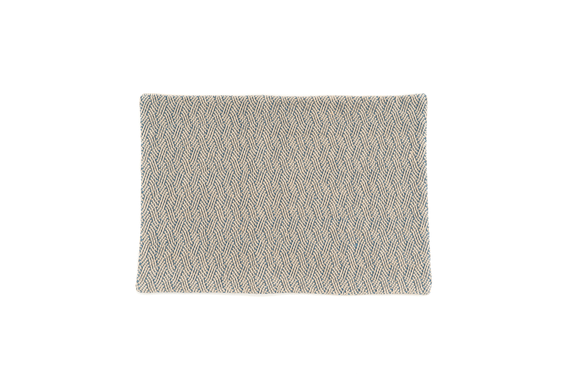 Handwoven hemp pillow case, eco-friendly, artisan-crafted, available in beige or blue.