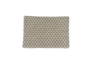 Handwoven hemp pillow case with beige diamond pattern, eco-friendly Romanian yarn.