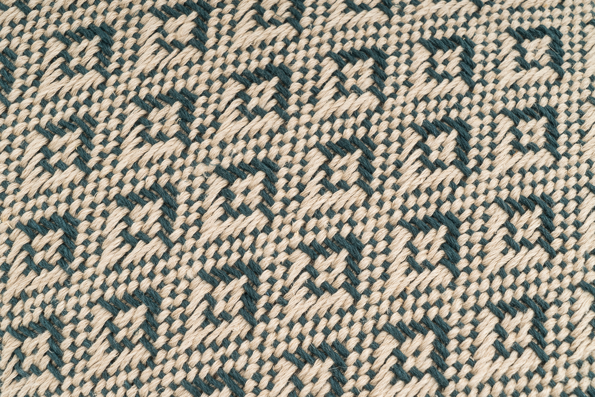 Eco-conscious hemp pillowcase, beige diamond design, handcrafted in Romania.