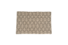 Handwoven hemp pillow case with diamond-weave geometric pattern in beige and black.