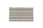 Handwoven hemp pillow case with geometric pattern, eco-friendly, beige tones.