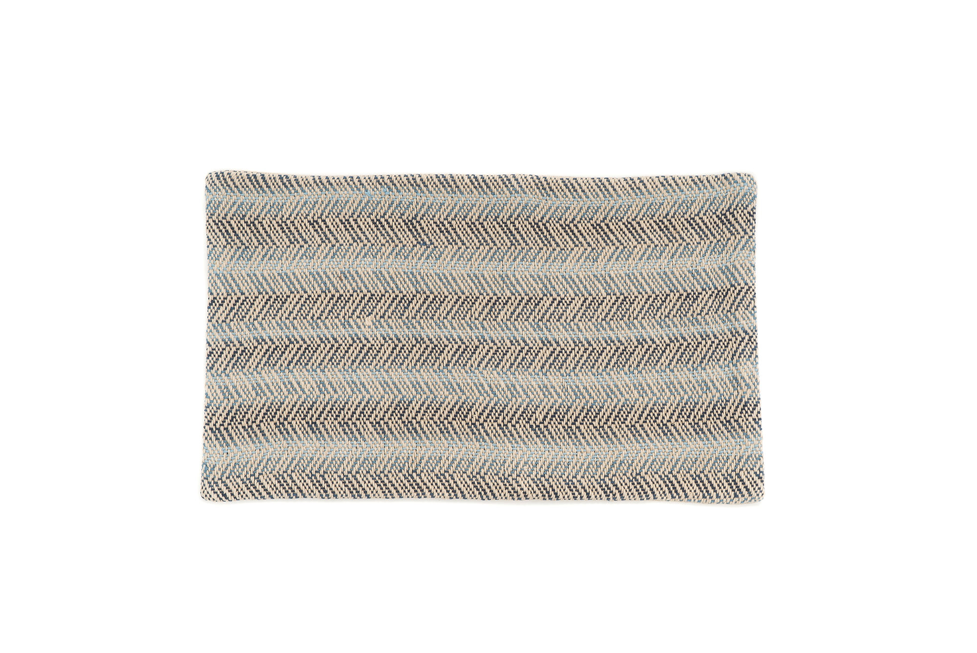 Handwoven hemp pillow case with geometric pattern, eco-friendly, beige tones.