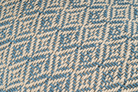 Eco-conscious hemp pillowcase, blue and beige diamond pattern, handcrafted in Romania.