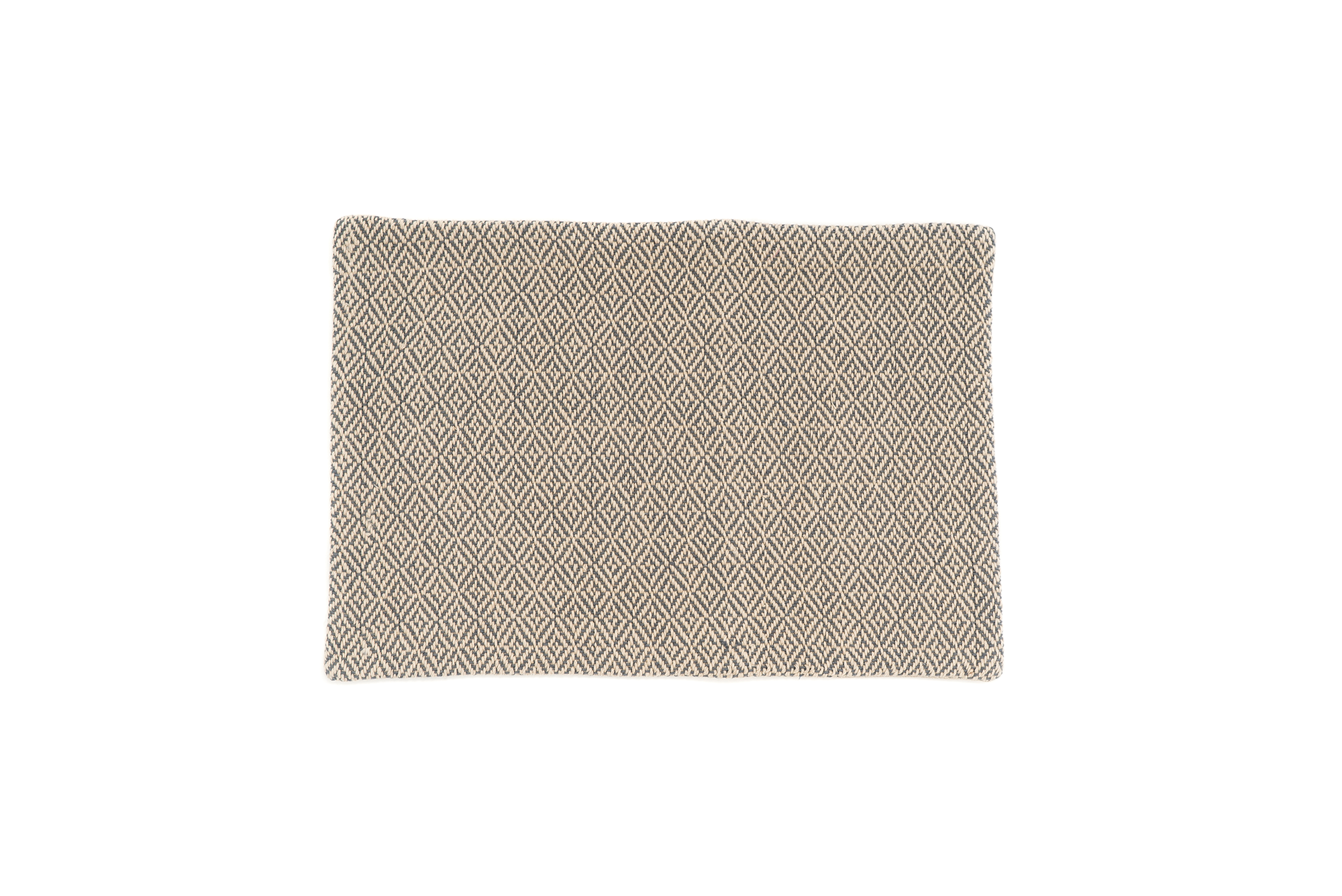 Handwoven hemp pillow case with eco-friendly diamond weave in beige and black.