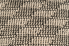 Artisan-crafted Solstice hemp pillow case, sustainable, beige and black herringbone.