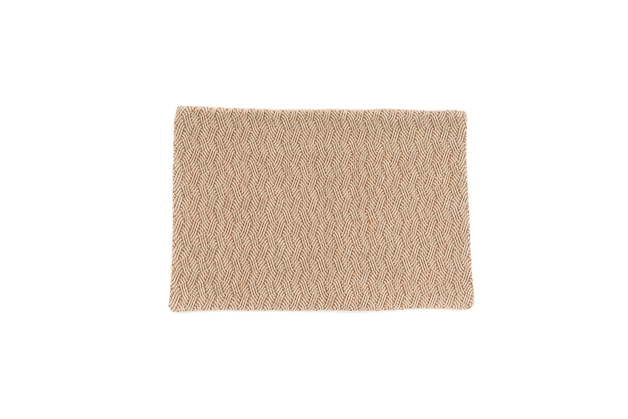 Handwoven hemp pillow case with beige herringbone pattern, eco-friendly Romanian yarn.