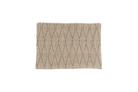 Handwoven hemp pillow case with beige diamond-weave pattern, eco-friendly and artisan-made.