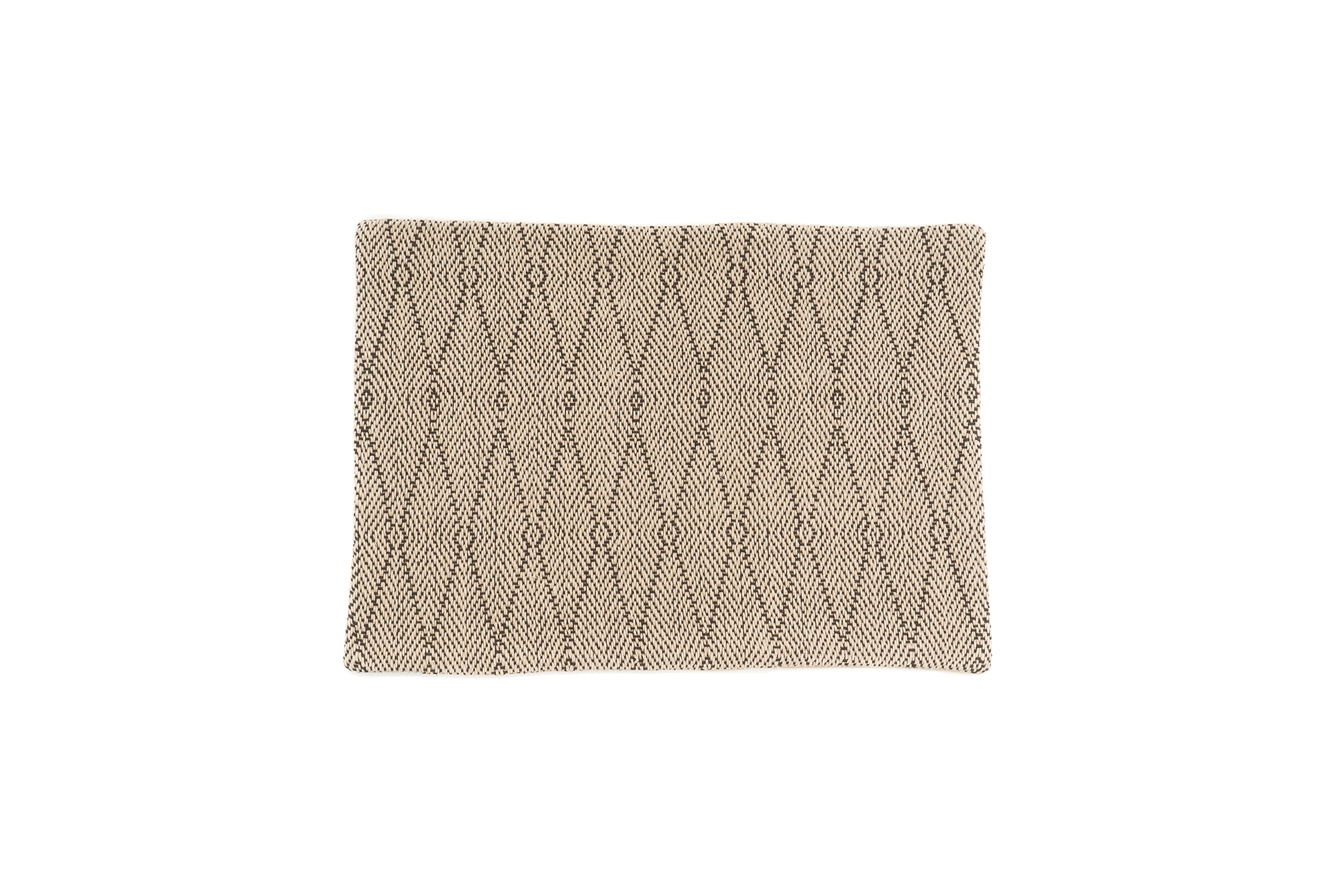 Handwoven hemp pillow case with beige diamond-weave pattern, eco-friendly and artisan-made.
