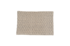 Handwoven hemp pillow case with geometric zigzag pattern in beige and black.