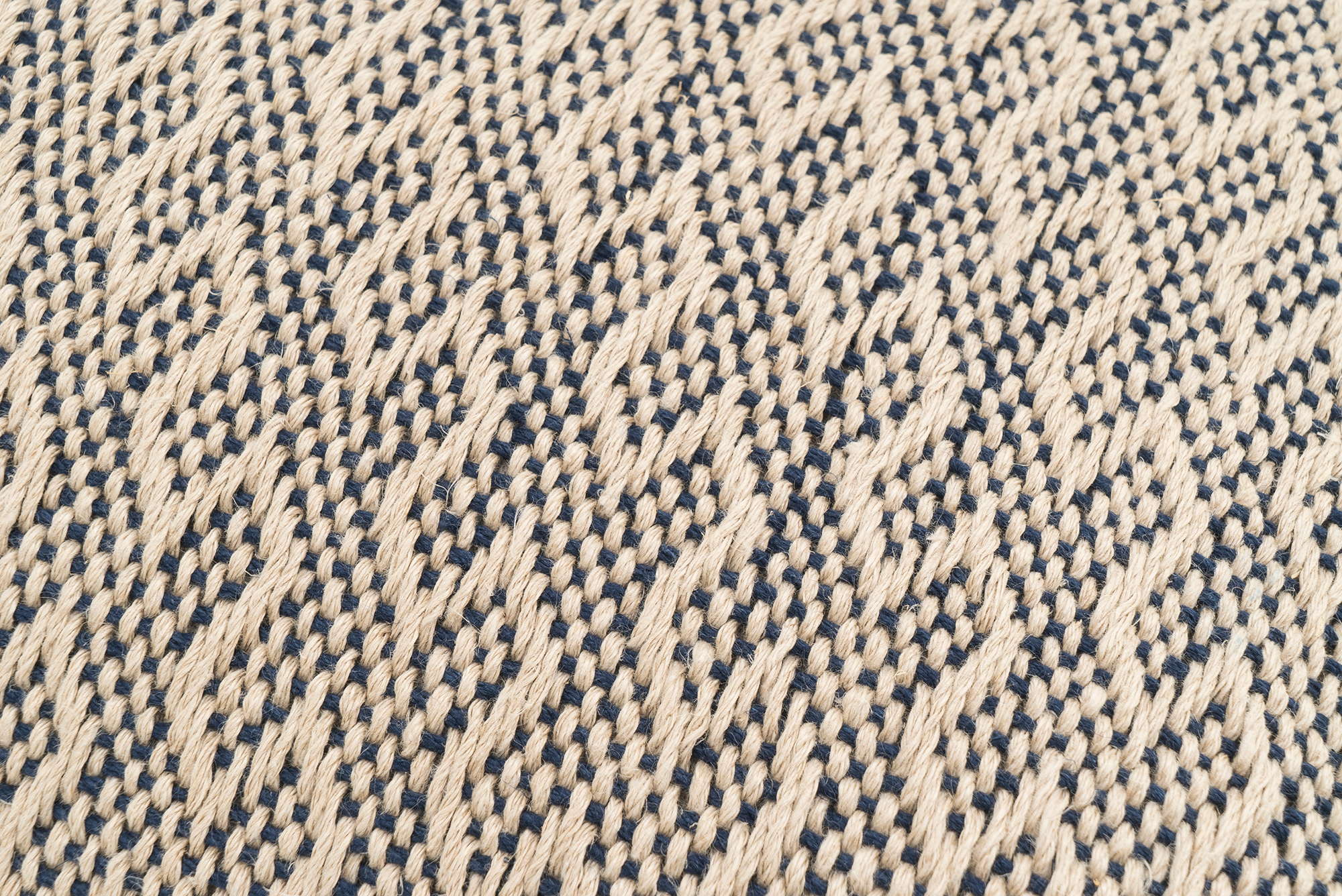 Sustainable hemp pillowcase, handwoven with abstract geometric design.