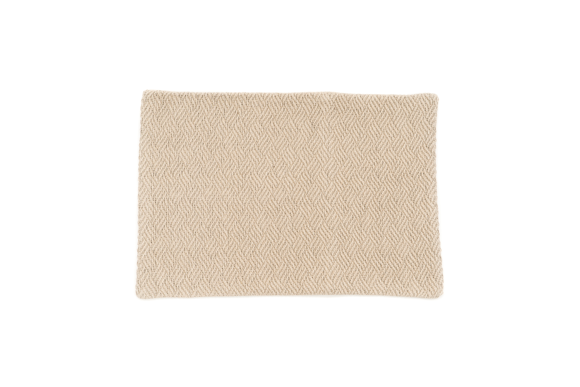 
Handwoven hemp pillow case with beige herringbone pattern, eco-friendly and artisan-made.