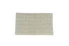 Handwoven hemp pillow case with beige and teal chevron design, eco-friendly.