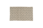 Handwoven hemp pillow case with geometric chevron pattern in beige and black.