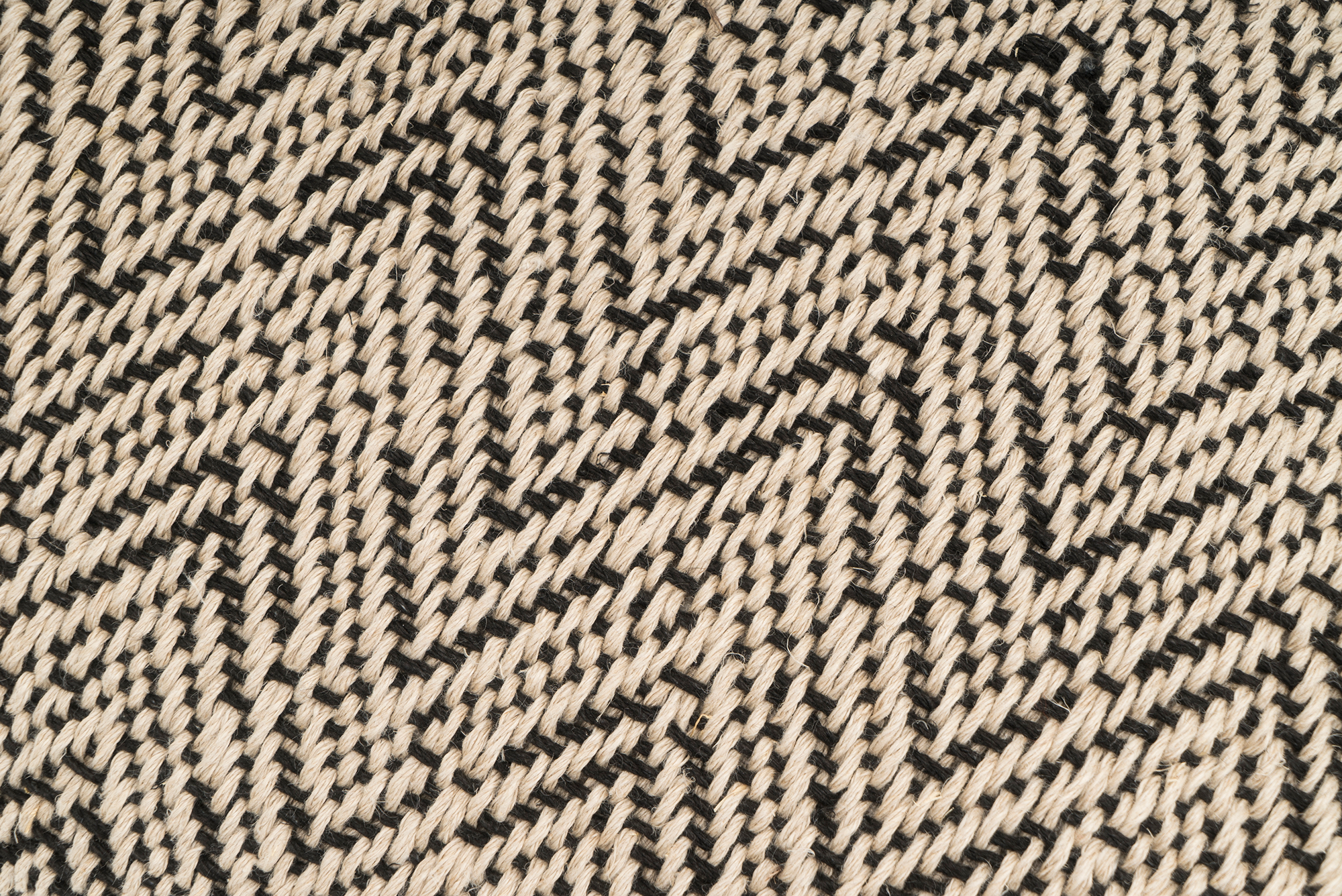 Eco-conscious hemp pillowcase, handmade with geometric patterns, beige or black.