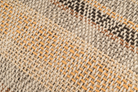 Sustainable hemp pillow cover, handwoven with earthy stripes, beige and black tones.