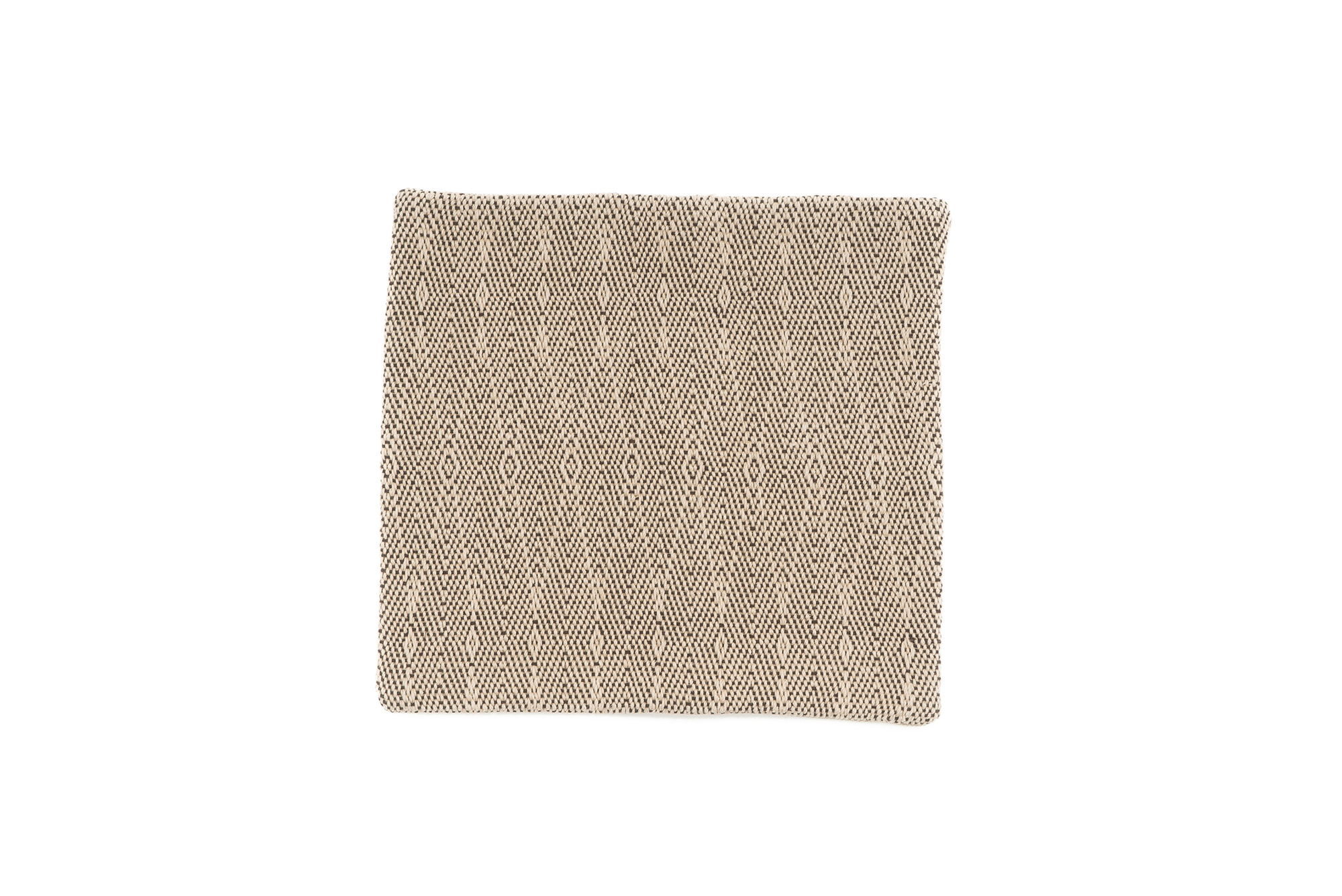 
Handwoven hemp pillow case with beige chevron pattern, eco-friendly Romanian yarn.