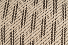 Sustainable Romanian hemp pillowcase, handwoven with unique zigzag design, beige and black.